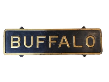 Reproduction New York Central Railroad Cast Iron "Buffalo" Station Approach Sign