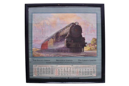 Framed Pennsylvania Railroad Wall Calendar - 1930 Servant of the Nation's Industry