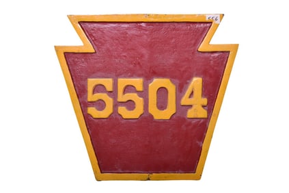 Reproduction Pennsylvania Railroad #5504 T1 Locomotive Number Plate