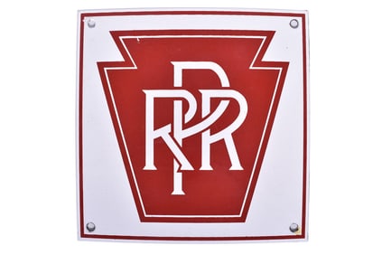 Pennsylvania Railroad Single Sided Porcelain Sign 8"