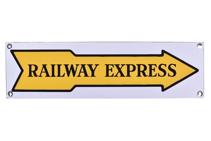 Railway Express Single Sided Porcelain Arrow Sign