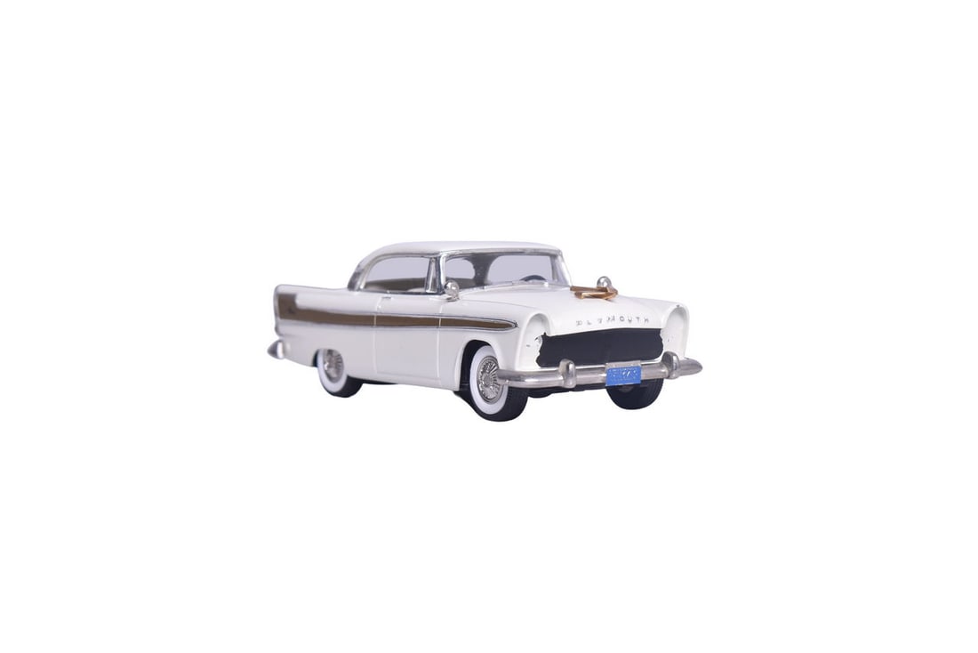Brooklin BRK63 1956 Plymouth Fury: Brooklin BRK63 1956 Plymouth Fury Brooklin white metal 1:43 scale BRK63 1956 Plymouth Fury in white. No original packaging, loose front headlights. Box size 8" x 8" x 4"