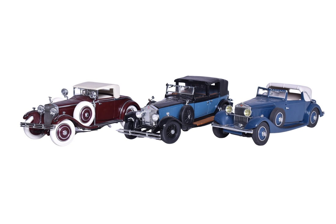 Trio of 1:24 Die Cast 1920s/30s Rolls-Royce and Hispano-Suiza Models - Franklin Mint and Danbury (1 of 3)