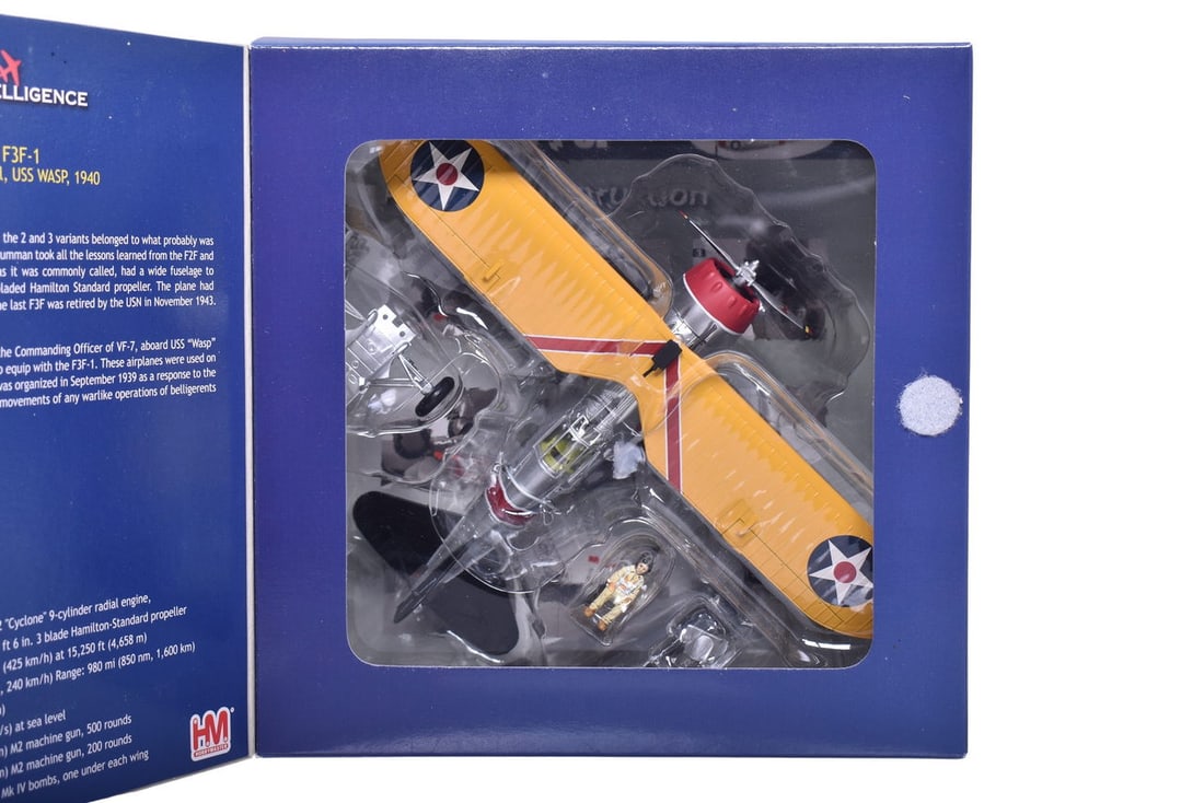 Hobby Master 1:48 Grumman F3F-1 Die Cast USS WASP Military Plane - NIB (1 of 2)