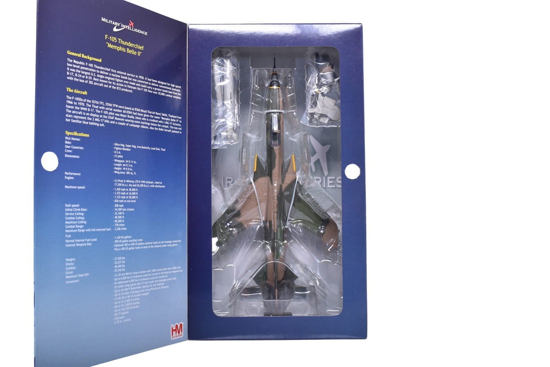 Hobby Master 1:72 F-105 Thunderchief Die Cast "Memphis Belle II" Military Plane - NIB (1 of 2)