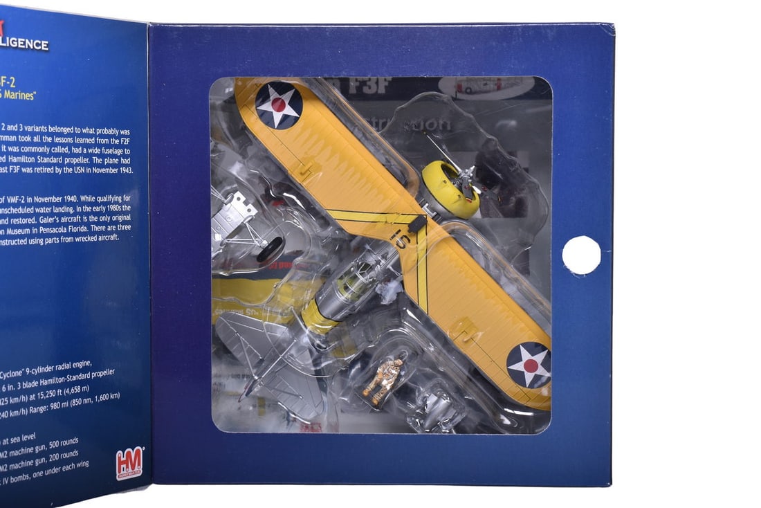 Hobby Master 1:48 Grumman F3F-2 "US Marines" Die Cast Military Plane - Limited Edition NIB (1 of 3)