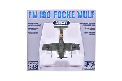 Franklin Mint Armour Collection 98033 FW 190 Focke Wulf Diecast WWII Aces German Military Plane