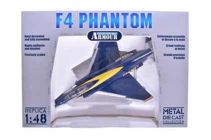 Franklin Mint Armour Collection 98001 F4 Phantom "Blue Angels" Diecast US Navy Plane