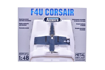 Franklin Mint Armour Collection 98059 F4U Corsair USMC Diecast WWII Ace Military Plane