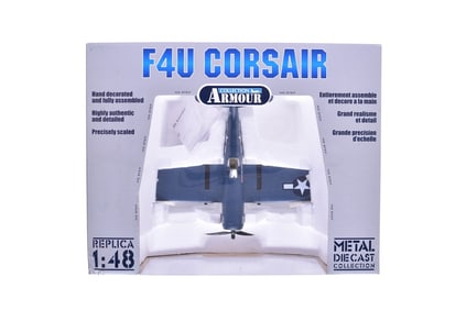 Franklin Mint Armour Collection 98059 F4U Corsair USMC Diecast WWII Ace Military Plane