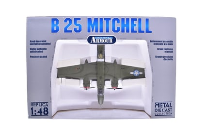 Franklin Mint Armour Collection B11B317 B25 Mitchell Diecast USAF WWII Plane