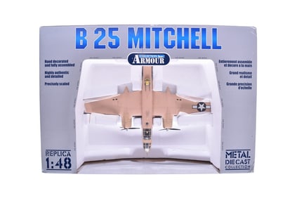 Franklin Mint Armour Collection 98180 B25 Mitchell "Seven Oh Seven" Diecast USAAF WWII Plane - NIB