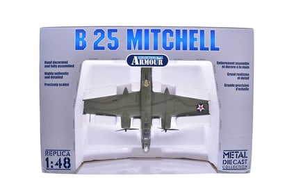 Franklin Mint Armour Collection B11B316 B25 Mitchell Diecast USAF WWII Aces Plane