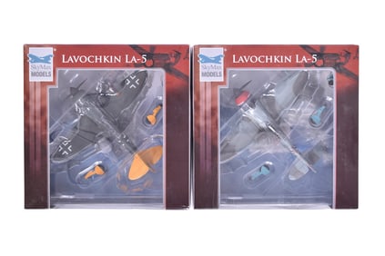 Pair of SkyMax 1:72 Lavochkin La-5FM Diecast WWII Military Planes - NIB
