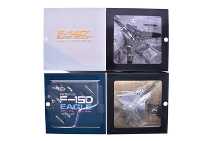 Pair of Dragon Wings 1:72 Warbirds F-14D Super Tomcat and F-15D Eagle Diecast Military Jet Planes