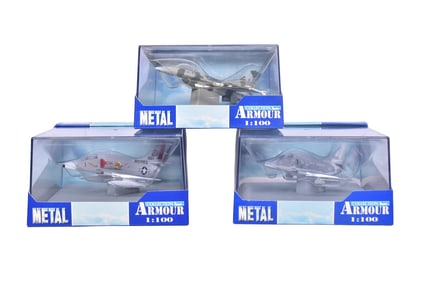 Trio of Armour Collection / Franklin Mint 1:100 U.S. Marines Diecast Planes