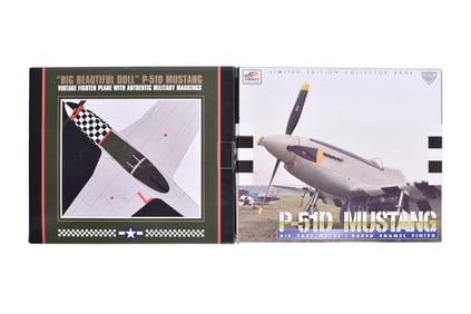 Pair of SpecCast P-51D Mustang Diecast Coin Banks
