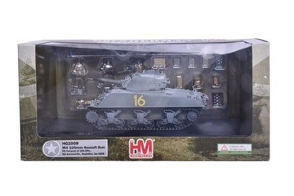 Hobby Master 1:48 M4 Sherman 105mm Assault Gun Diecast WWII Military Tank - NIB