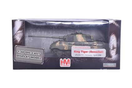 Hobby Master 1:48 King Tiger (Henschel) sPzAbt 511 Diecast WWII German Military Tank - Limited