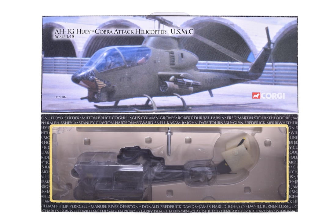 Corgi 1:48 AH-1G Huey Cobra Attack Helicopter Diecast USMC Vietnam War Military Aircraft - NIB (1 of 2)