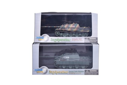 Pair of Dragon Armor 1:72 Jagdpanther Sd.Kfz.173 Diecast WWII German Military Tanks
