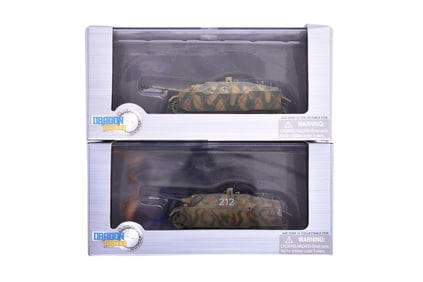 Pair of Dragon Armor 1:72 Jagdpanzer IV L/48 Early Production Diecast WWII Military Tanks