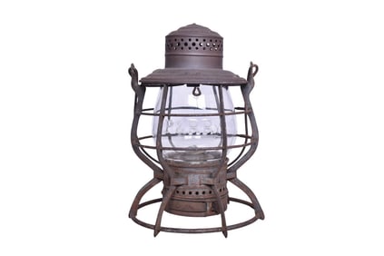 Adams & Westlake "The Adams" Philadelphia & Reading Railroad Lantern W/ Clear Cast Globe