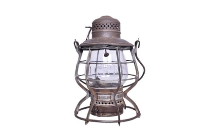 M.M. Buck & Co. "The Buck" Illinois Central Railroad Lantern W/ Clear Cast Globe