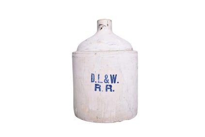 Delaware Lackawanna and Western Railroad Stoneware Jug