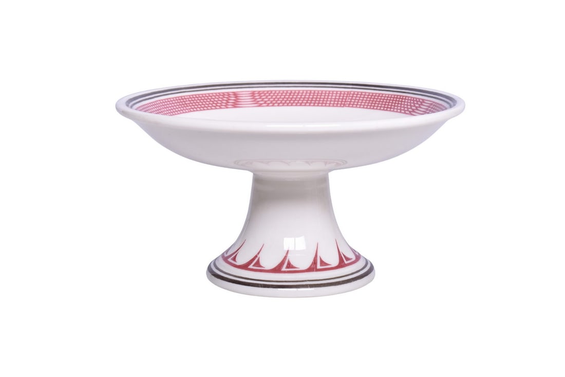 Rare Atchison, Topeka, And Santa Fe Railroad China Ancient Mimbreno Pedestal Compote: Rare Atchison, Topeka, And Santa Fe Railroad China Ancient Mimbreno Pedestal Compote A scarce dining car china compote bowl for the AT&SF Railroad in the Mimbreno pattern with jack rabbit and crescent