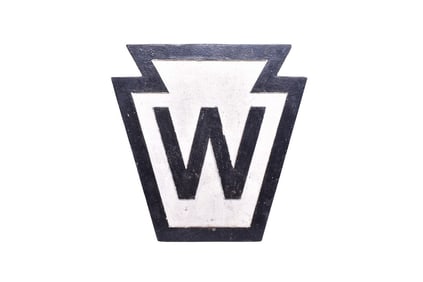 Pennsylvania Railroad Cast Iron Keystone Whistle Sign
