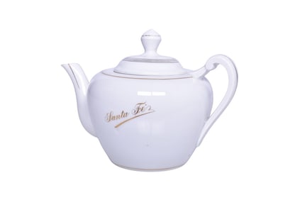 Rare Santa Fe Railroad China Script Teapot