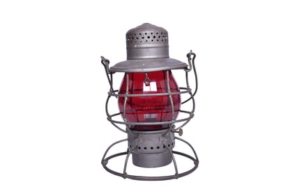 Star Head Light Co. Western Maryland Railway Co. Railroad Lantern W/ Red Cast Globe