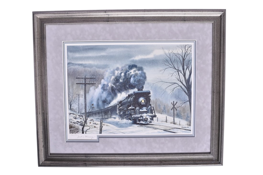 Original Howard Fogg Water Color Painting - "Just a Memory " - Erie Railroad Winter Scene (1 of 4)