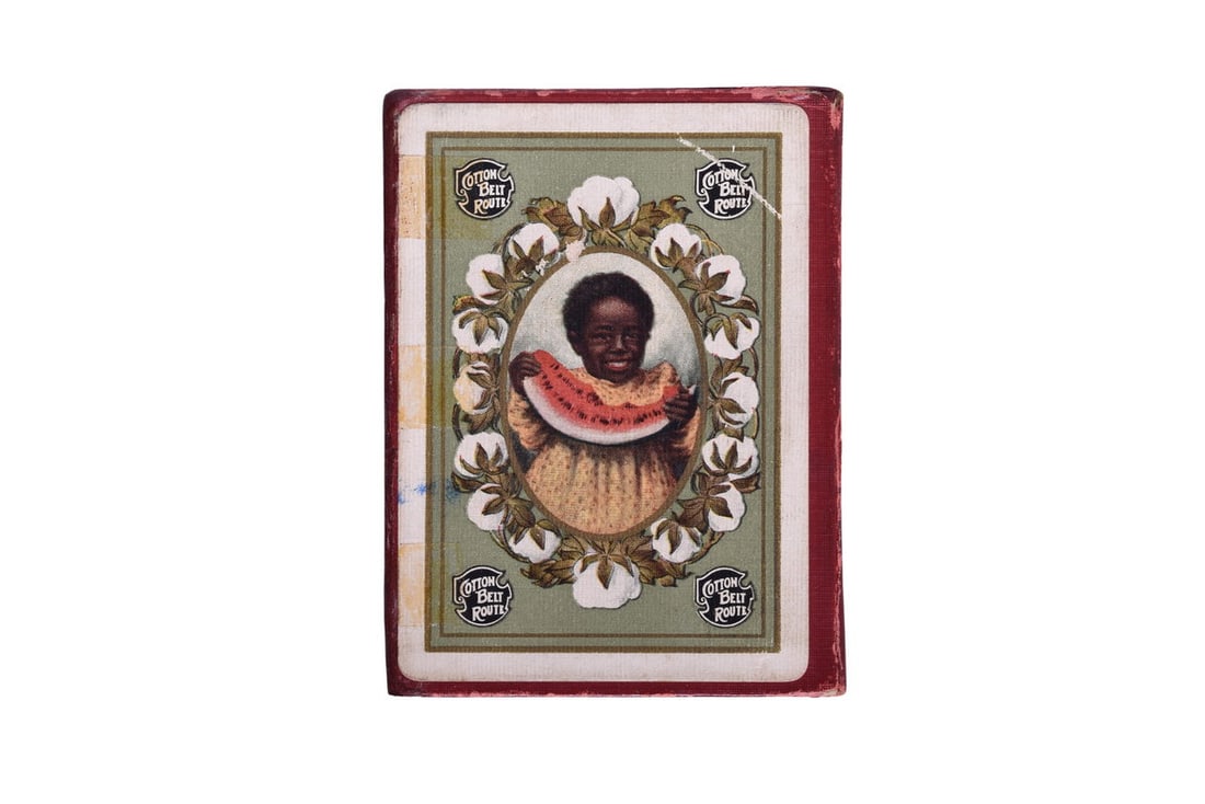 Rare St. Louis Southwestern Railroad Cotton Belt Route Playing Cards - Watermelon Girl: Rare St. Louis Southwestern Railroad Cotton Belt Route Playing Cards - Watermelon Girl Souvenir deck of playing cards for St. Louis Southwestern Railway Cotton Belt Route in the SSW-4 Wide Watermelon