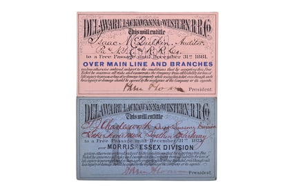 1873 and 1881 Delaware, Lackawanna & Western Railroad Annual Passes