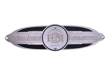 Louisville and Nashville Railroad #2268 SW9 Hot Dog Style EMD Builders Plate