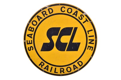 21 3/4" Round Aluminum Seaboard Coast Line Railroad Sign