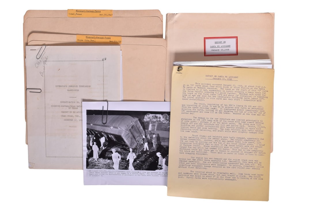 Missouri-Kansas-Texas KATY and Santa Fe Wreck Files from the Budd Company Archives (1 of 2)