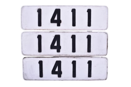 Set of Three Louisville and Nashville Railroad C628 #1411 Locomotive Number Boards