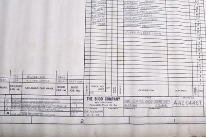 Original 1955 Budd Company CB&Q Railroad Dome Coffee Shop Dormitory "Silver Cup / Silver Kettle"