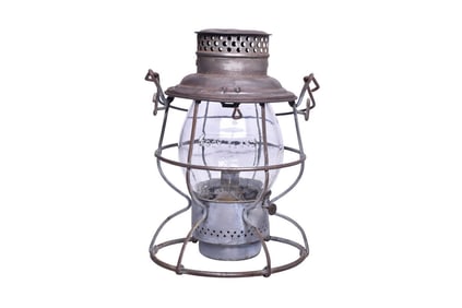 Adlake Reliable Rock Island Lines Railroad Lantern with Clear Cast Globe