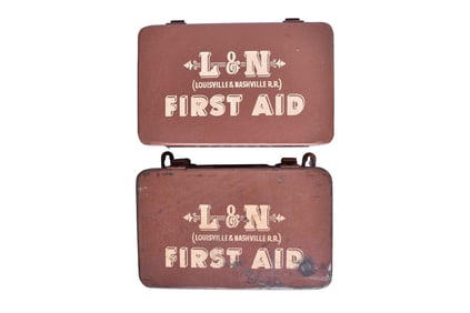 Pair of Louisville and Nashville Railroad First Aid Kits