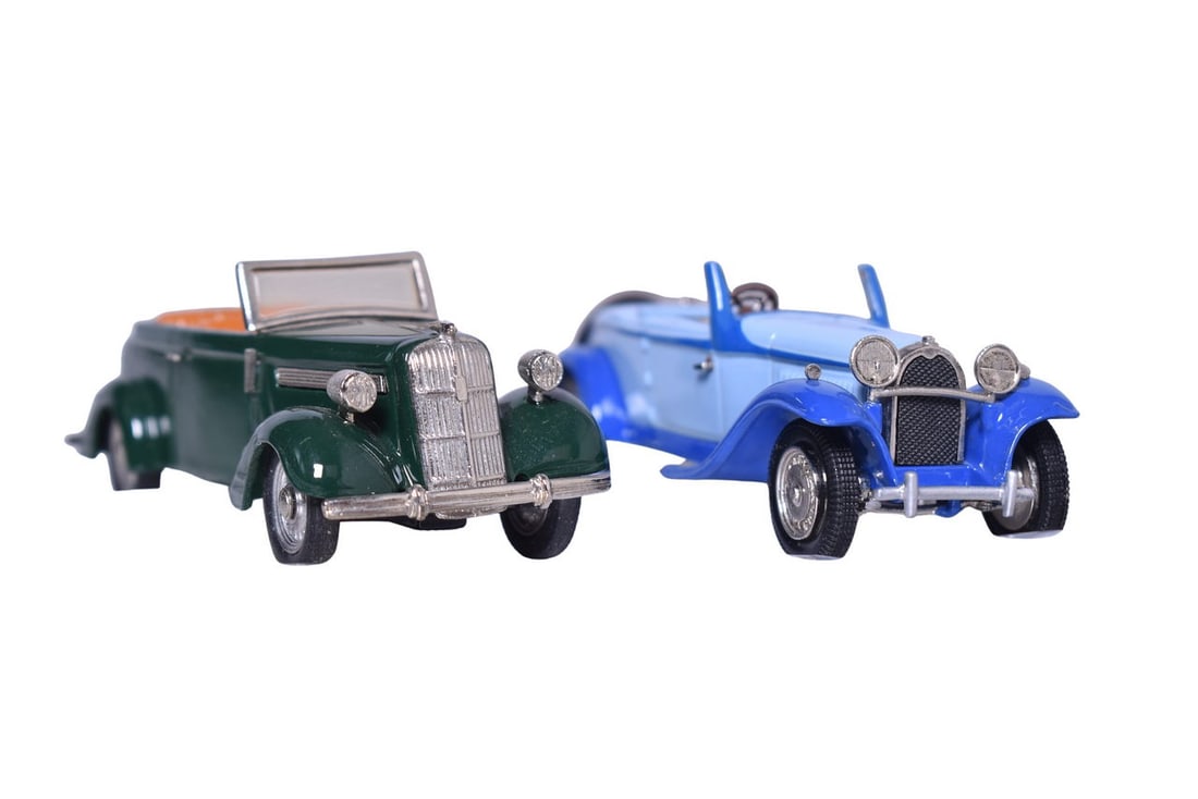 Pair of Tin Wizard 1930s Cars - 1938 Opel Super 8 and Bugatti 50 Cabriolet (1 of 3)