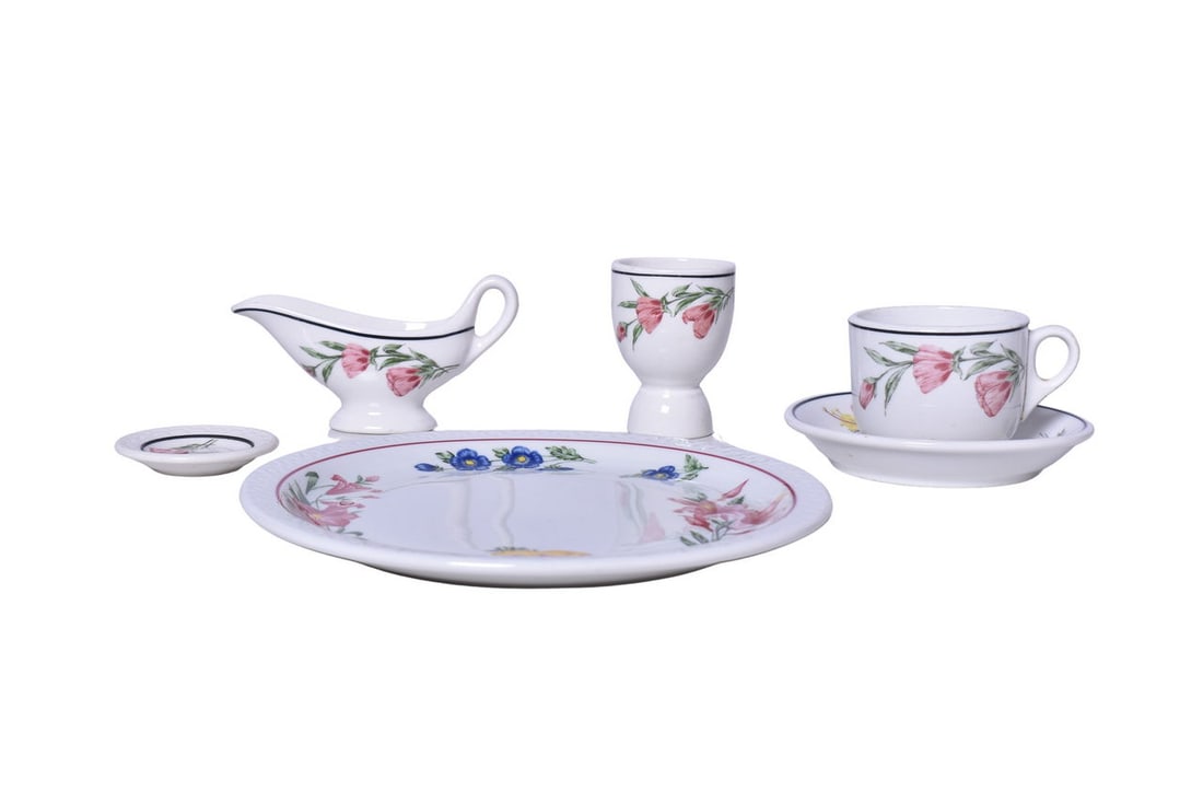Six Pieces of Southern Pacific Railroad Prairie Mountain Wildflowers China - Gravy Boat, Double Egg (1 of 4)