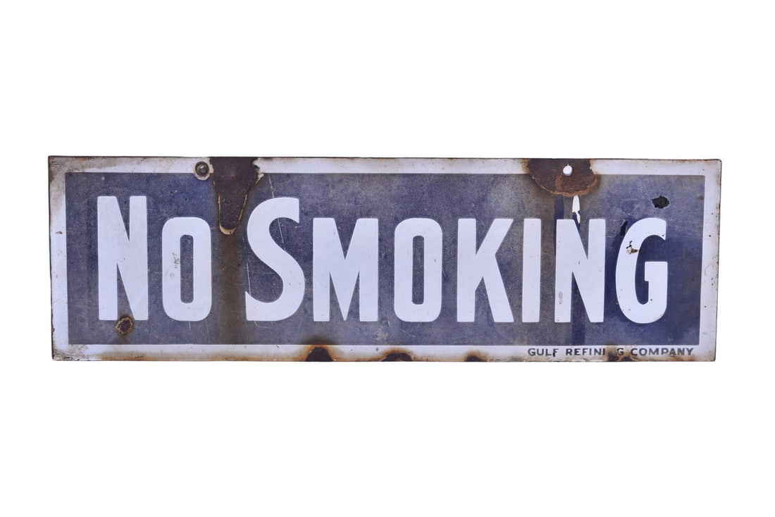 Gulf Refining "No Smoking" Porcelain Sign (1 of 3)
