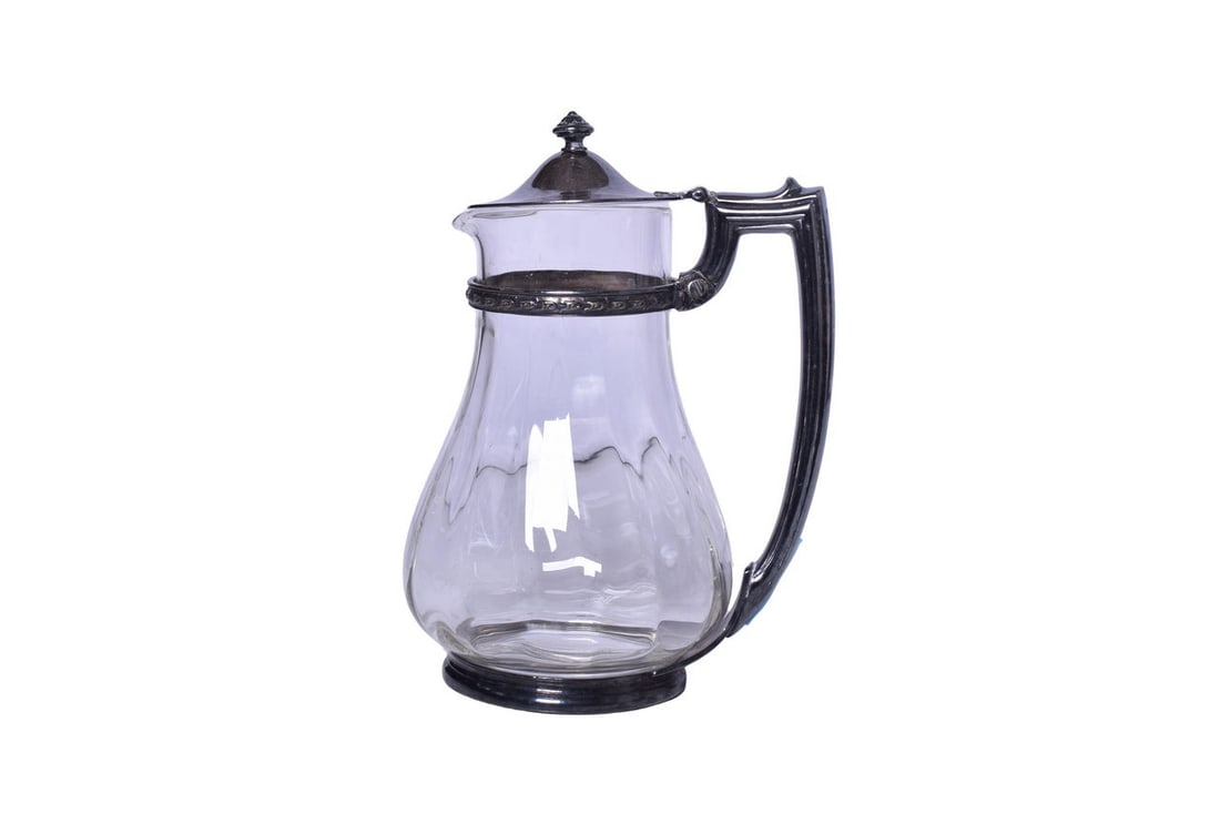 Missouri Pacific Lines Railroad Silver Glass Water Carafe (1 of 5)