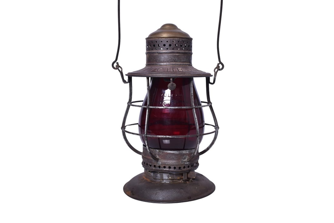 Fitchburg Railroad Brass Top Bell Bottom Lantern (1 of 5)