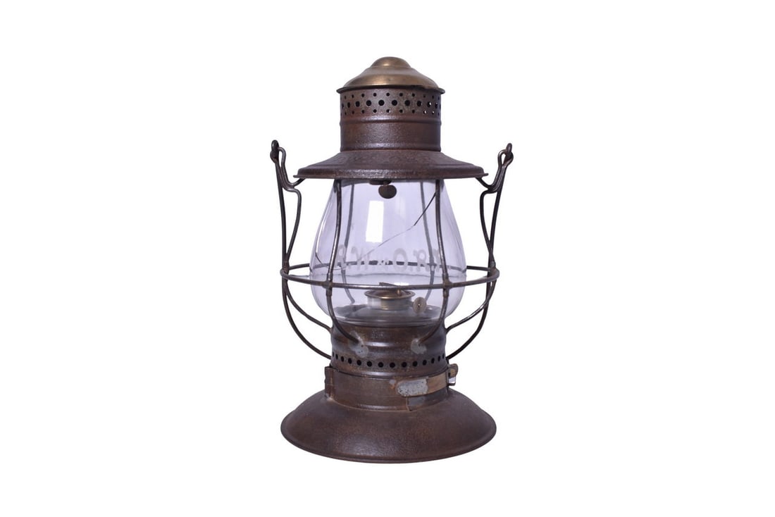 Rome, Watertown and Ogdensburg Railroad Brass Top Bell Bottom Lantern (1 of 5)