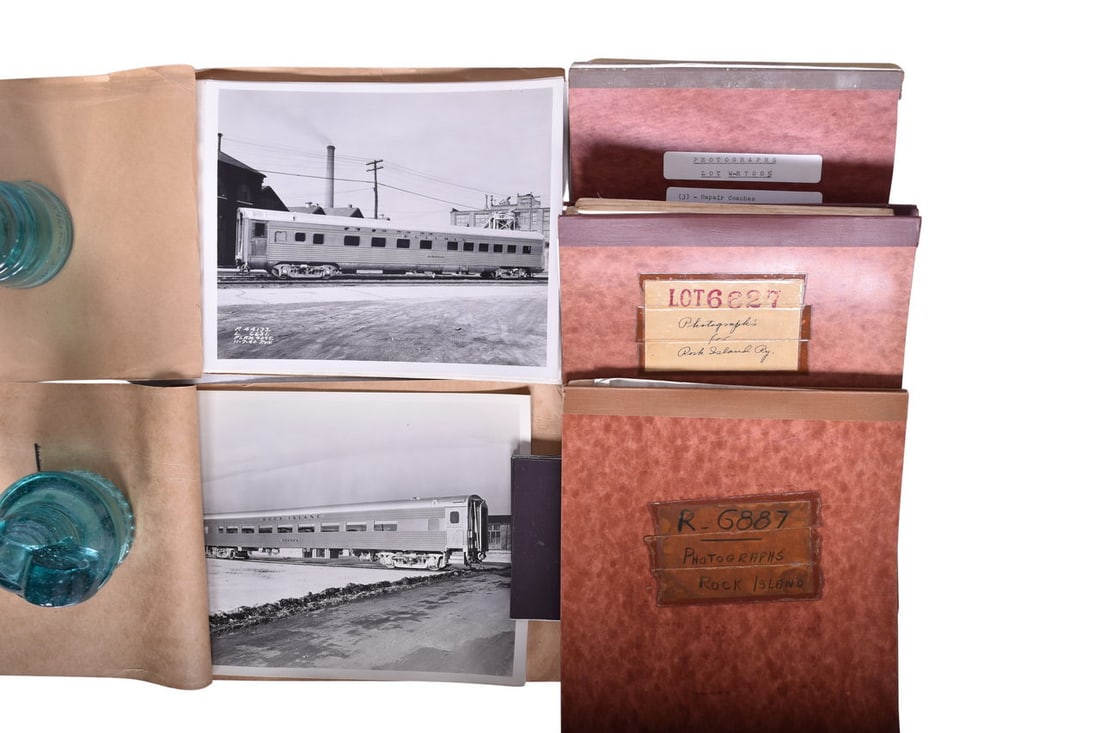 105 Rock Island Railroad Car Photos from Pullman Archives: An exciting group of 105 photos showing the Seminole, Topeka and Little Rock cars, among others for Rock Island and Chicago, Rock Island, and Pacific from 1940s. There are five albums in this group. T